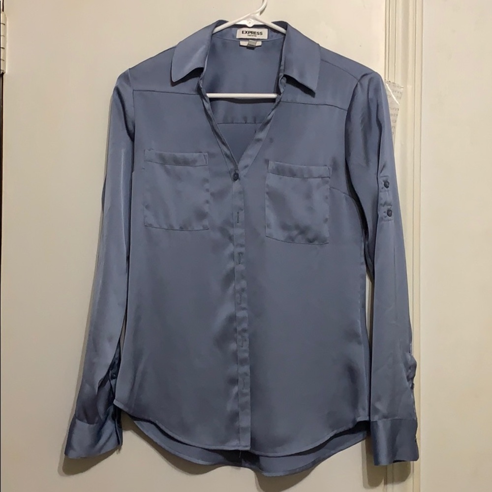 Satin Slim Fit Button Down